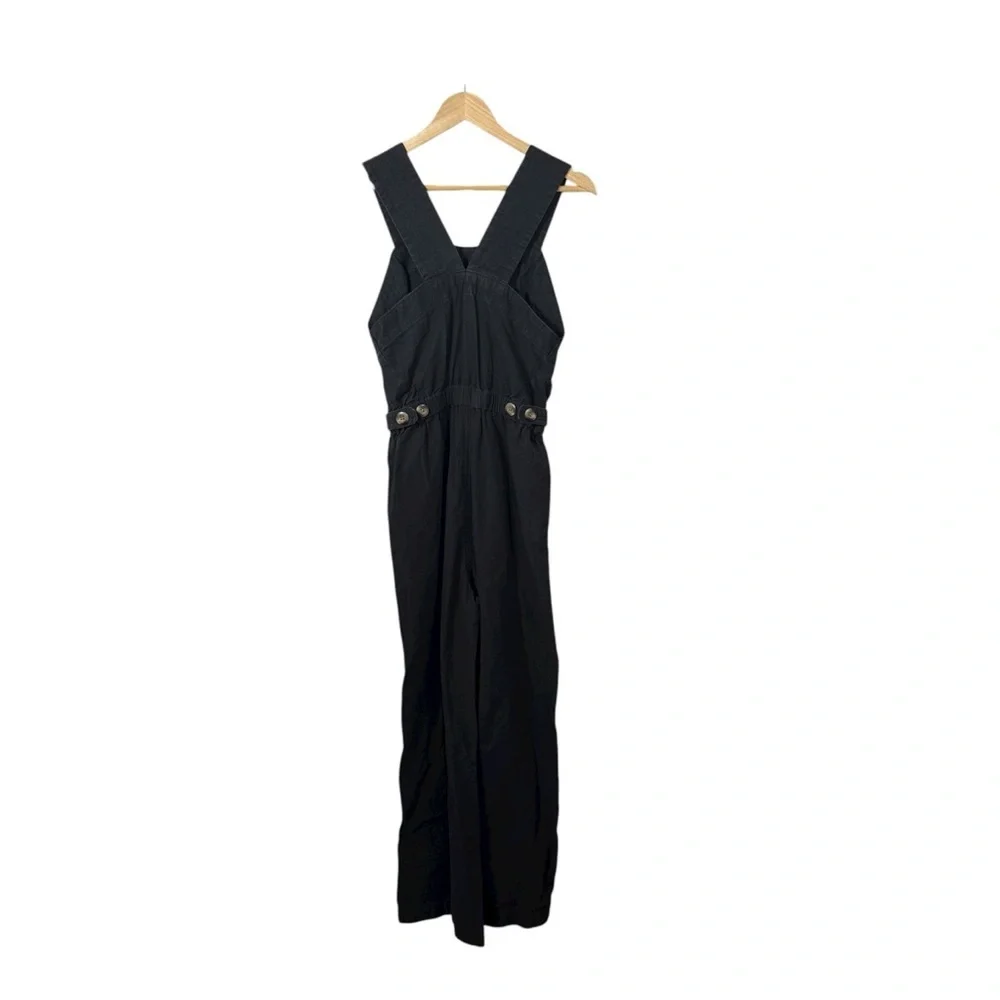 Everlane Women’s The Fatigue Apron Cotton/Linen Jumpsuit in Black Size 2